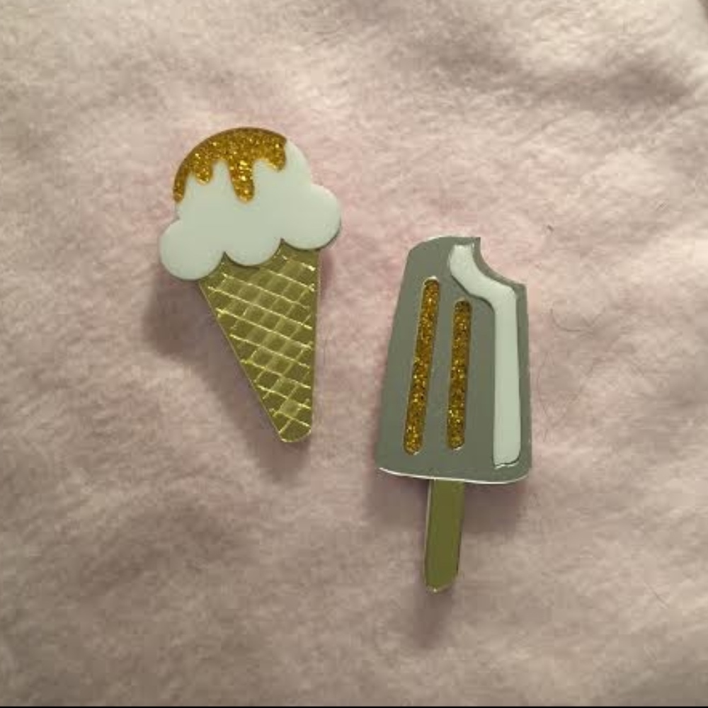 Set of 2 Sparkle Ice Cream Pins